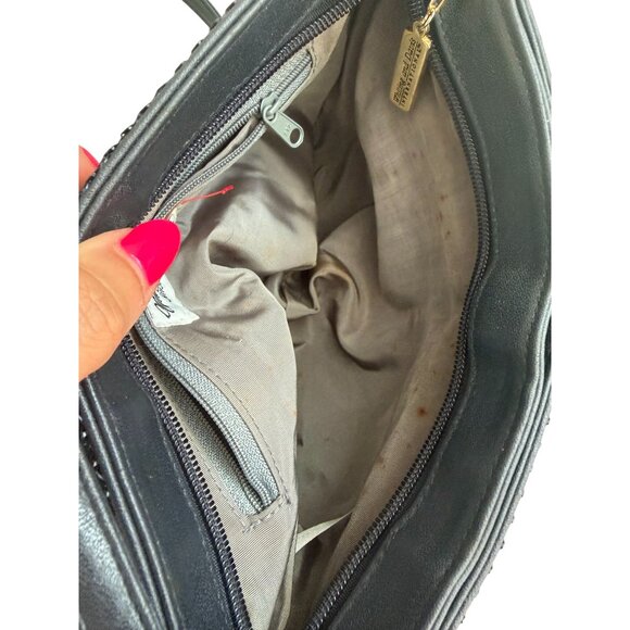 WHITING & DAVIS Vintage Navy Blue Mesh Cocktail Bag - Picture 2 of 10